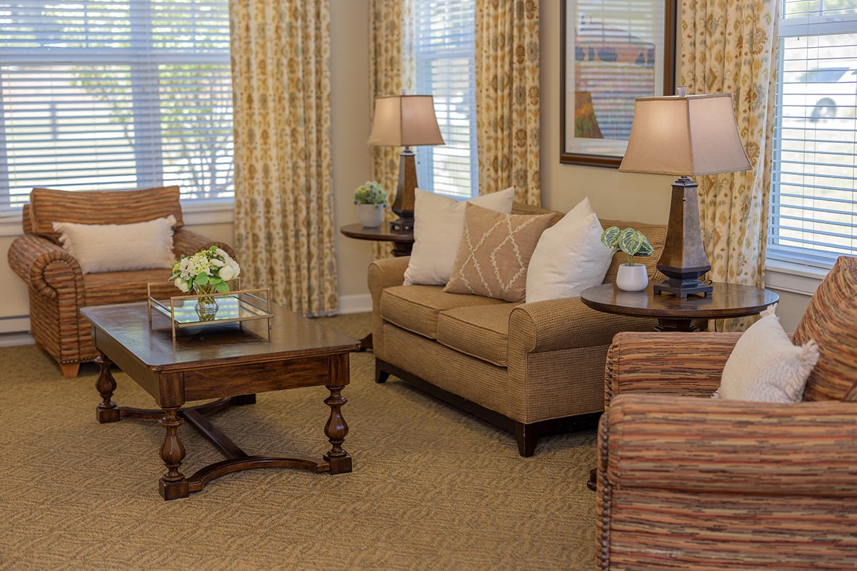 Soft seating indoors at Patewood Post Acute